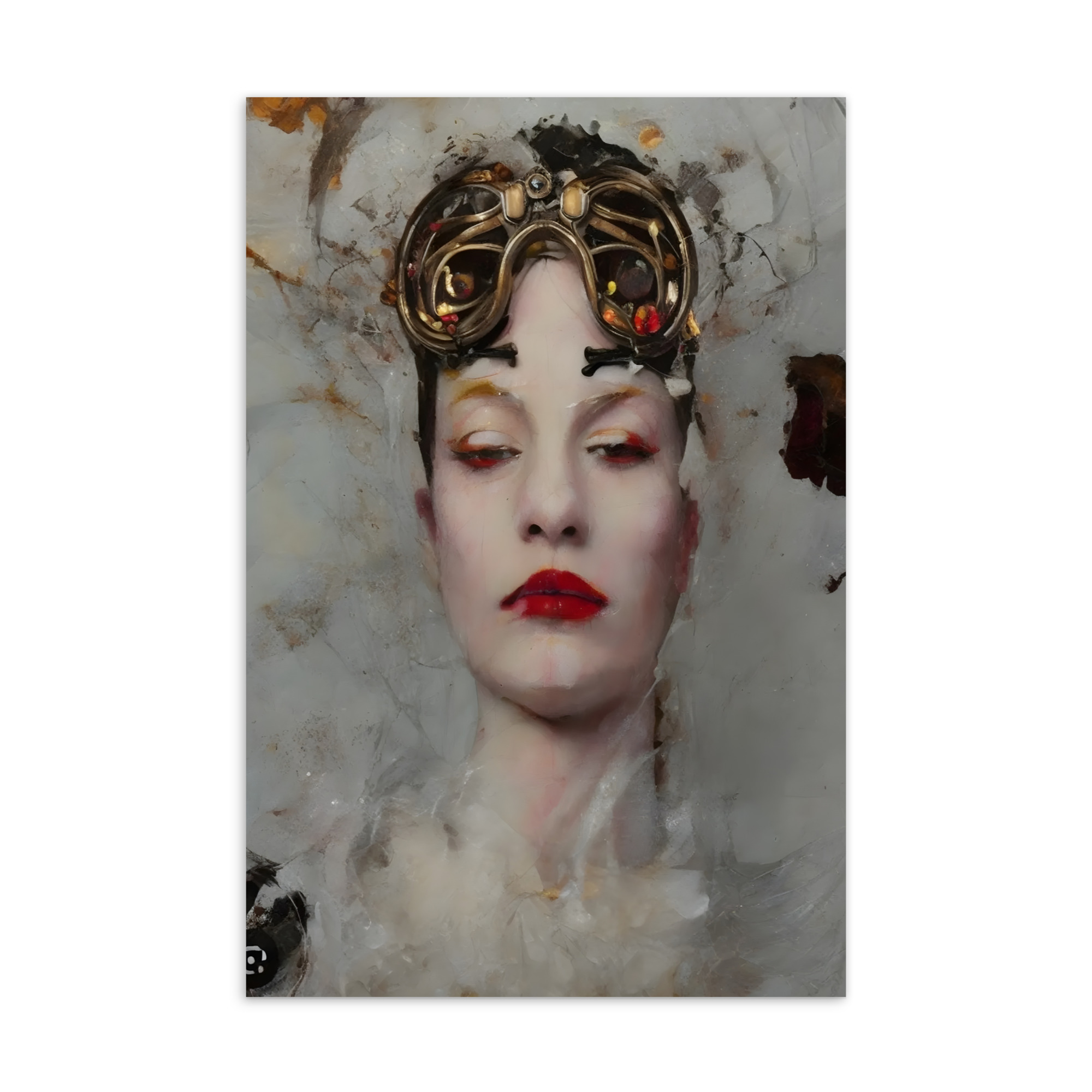 standard-postcard-4x6-front-6928465c44327.jpg: Esoteric art postcard from the Jeanette Gibson collection, a tactile talismanic print featuring AI-generated new media motifs and spiritual luxury design.
